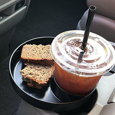 My Travel Tray&trade; Cup Holder and Tray in Black. View a larger version of this product image.