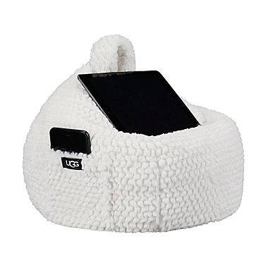 UGG&reg; Polar Ripple Faux Fur Tablet Pouf in Snow. View a larger version of this product image.