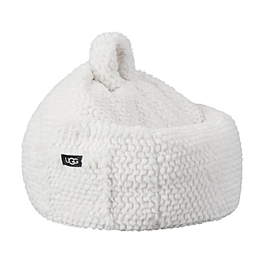 UGG&reg; Polar Ripple Faux Fur Tablet Pouf in Snow. View a larger version of this product image.