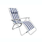 Alternate image 2 for Simply Essential&trade; Cabana Stripe Outdoor Folding Zero Gravity Lounger Chair in Navy/White