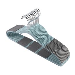 Squared Away™ No Slip Slim Hangers with Chrome Hooks in Ether (Set of 16)