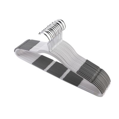 Squared Away&trade; No Slip Slim Hangers with Chrome Hooks in White (Set of 50)