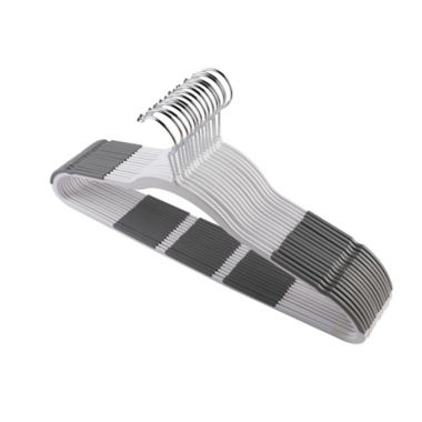 Squared Away&trade; No Slip Slim Hangers with Chrome Hooks in White (Set of 50). View a larger version of this product image.