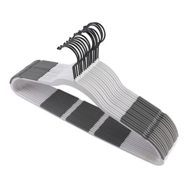 Squared Away&trade; No Slip Slim Hangers with Black Hooks in White (Set of 50). View a larger version of this product image.