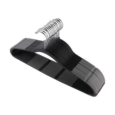 Squared Away&trade; No Slip Slim Hangers with Chrome Hooks in Tuxedo (Set of 16). View a larger version of this product image.