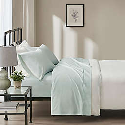 Beautyrest® Oversized Flannel Cotton Queen Sheet Set in Seafoam Solid (Set of 4)