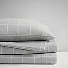 Alternate image 2 for Beautyrest&reg; Oversized Flannel Cotton California King Sheet Set in Grey Windowpane (Set of 4)