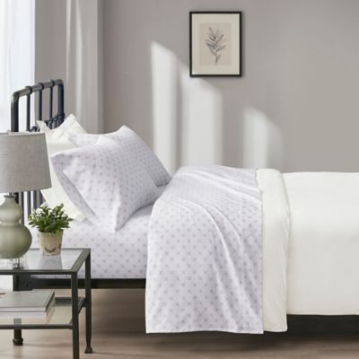 Beautyrest&reg; Oversized Flannel Cotton Queen Sheet Set in Grey Petals (Set of 4)