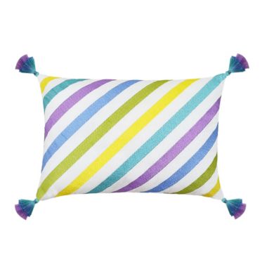 H for Happy&trade; Easter Striped Rectangular Throw Pillow. View a larger version of this product image.