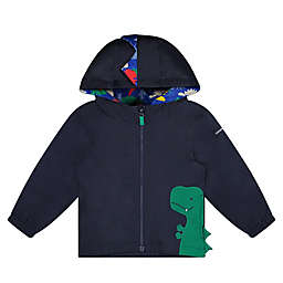 London Fog® Size 3-6M Dinosaur Hooded Rain Jacket in Navy