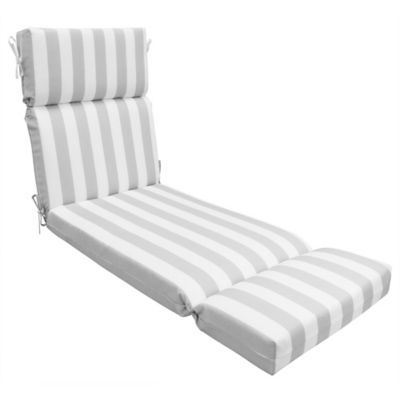 Simply Essential&trade; Cabana Stripe Outdoor Patio Chaise Lounge Cushion in Microchip Grey