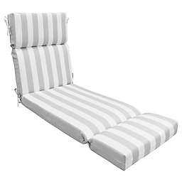 Simply Essential™ Cabana Stripe Outdoor Patio Chaise Lounge Cushion in Microchip Grey