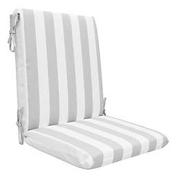 Simply Essential™ Cabana Stripe Outdoor Mid Back Patio Cushion in Microchip Grey