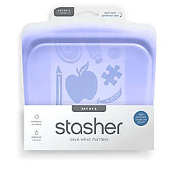Stasher 2-Piece Sandwich Bags Set in Lavender/Clear
