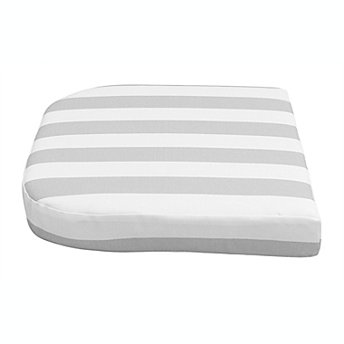Simply Essential&trade; Cabana Stripe Outdoor Wicker Stack Patio Cushion in Microchip Grey. View a larger version of this product image.