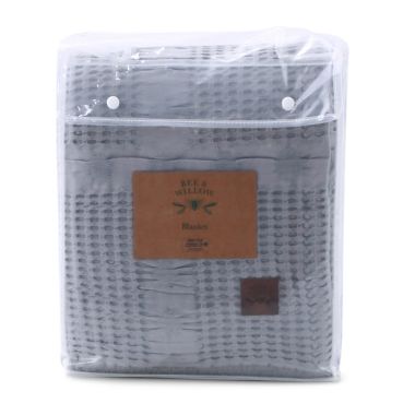 Bee &amp; Willow&trade; Washed Waffle Cotton Twin Blanket in Grey. View a larger version of this product image.
