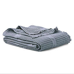 Bee & Willow™ Washed Waffle Cotton Twin Blanket in Grey
