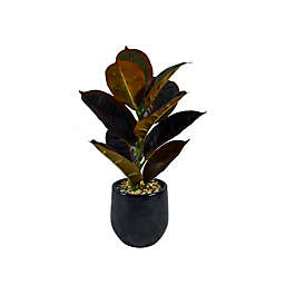 Studio 3B™ 16-Inch Faux Leaf Arrangement in Dark Green with Black Ceramic Planter