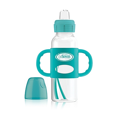 Blue Dr Browns Sippy Straw Bottle with Silicone Handles 8 oz 