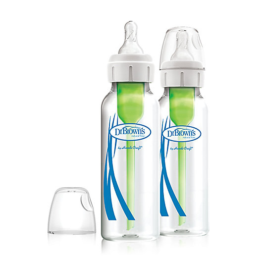 Alternate image 1 for Dr. Brown's® Natural Flow® Options+ 2-pack 8 oz. Glass Baby Bottle