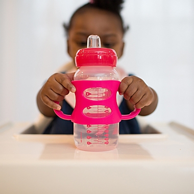 Dr. Brown&#39;s&reg; 9 fl. oz. Wide-Neck Sippy Spout Bottle with Handles in Pink. View a larger version of this product image.