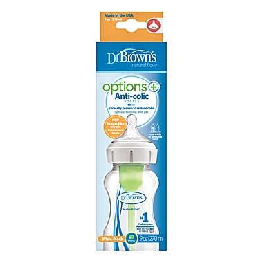 Dr. Brown&#39;s&reg; Options+&trade; 9 oz. Wide-Neck Baby Bottle. View a larger version of this product image.