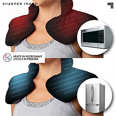 Sharper Image&reg; Hot and Cold Herbal Aromatherapy Neck and Shoulder Wrap in Black. View a larger version of this product image.