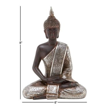 Ridge Road Decor Polystone Buddha Sculpture in Black. View a larger version of this product image.
