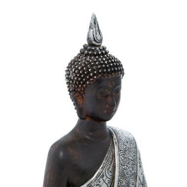 Ridge Road Decor Polystone Buddha Sculpture in Black. View a larger version of this product image.
