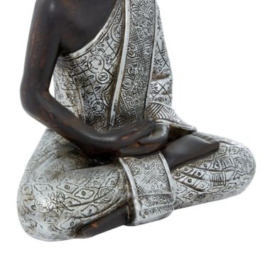 Ridge Road Decor Polystone Buddha Sculpture in Black. View a larger version of this product image.