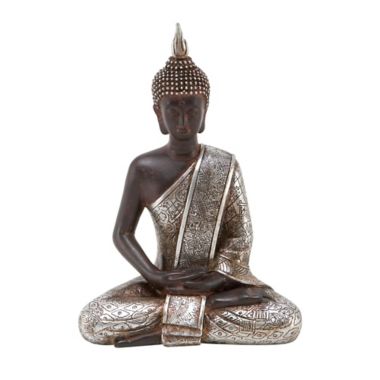 Ridge Road Decor Polystone Buddha Sculpture&nbsp;in Black. View a larger version of this product image.