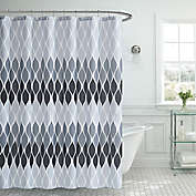 Creative Home Ideas 70-Inch x 72-Inch Clarisse Shower Curtain and Hook Set in Black/Grey