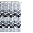 Alternate image 1 for Creative Home Ideas 70-Inch x 72-Inch Clarisse Shower Curtain and Hook Set in Black/Grey