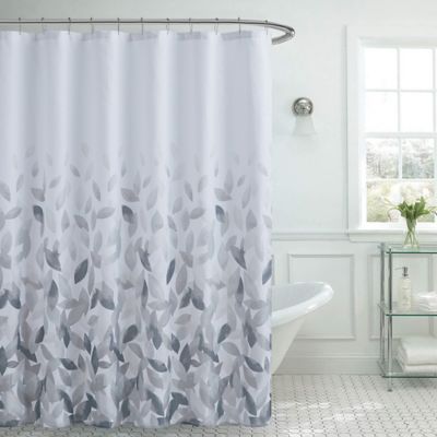 Tropical Leaves Watercolor Polyester Fabric Shower Curtain 84 Inches Extra Long 