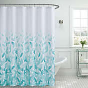 Creative Home Ideas Ombre Leaves 13-Piece Shower Curtain Set in Aqua