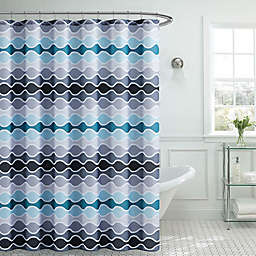 Creative Home Ideas Alistair 70-Inch x 72-Inch Shower Curtain 13-Piece Set in Teal/Charcoal