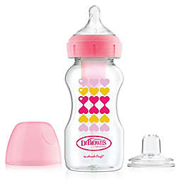 Dr. Brown's™ 9 fl. oz. Options+ Wide Neck Bottle with Sippy Spout in Pink