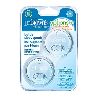 Dr. Brown&#39;s Options+&trade; 2-Pack Wide-Neck Sippy Spouts in Clear. View a larger version of this product image.