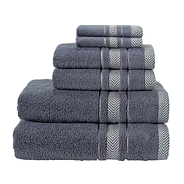 Enchante Home&reg; Enchasoft 6-Piece Bath Towel Set in Anthracite. View a larger version of this product image.