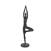 Ridge Road D&eacute;cor  Polystone Modern Yoga Sculpture in Brass