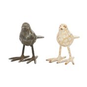Ridge Road D&eacute;cor Metal Farmhouse Bird Sculptures in Gold (Set of 2)