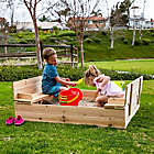 Alternate image 1 for Be Mindful Extra Large Wood Sandbox with Cover in Natural
