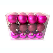H for Happy&trade; Shatterproof Christmas Ornaments in Pink (Set of 24)