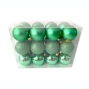 H for Happy&trade; Shatterproof Christmas Ornaments in Green (Set of 24)