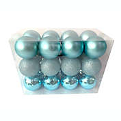 H for Happy&trade; Shatterproof Christmas Ornaments in Light Blue (Set of 24)