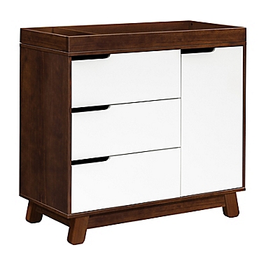 Babyletto Hudson 3-Drawer Changer Dresser in Espresso and White. View a larger version of this product image.