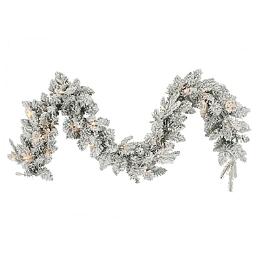 Bee &amp; Willow&trade; Flocked Premium LED Garlands in White (Set of 2). View a larger version of this product image.