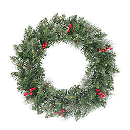 H for Happy™ 24-Inch Faux Pine Christmas Wreath in Green/Red