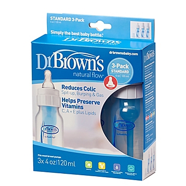 Dr. Brown&#39;s&reg; 4-Ounce Baby Bottles (3-Pack). View a larger version of this product image.
