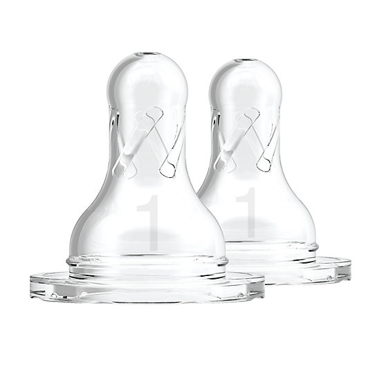Alternate image 1 for Dr. Brown's Natural Flow® Silicone Level 1 Baby Bottle Nipples (2-Pack)